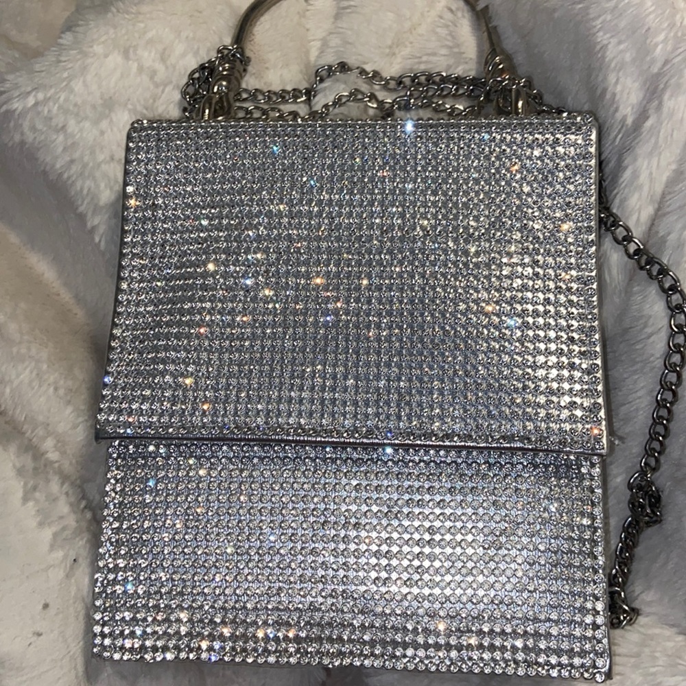 Sparkly Diamond Clutch Purse W/ Strap